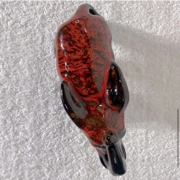 Vintage Canuck Pottery Orange Brown  Glaze Ceramic Elephant Figurine - Picture 8 of 10